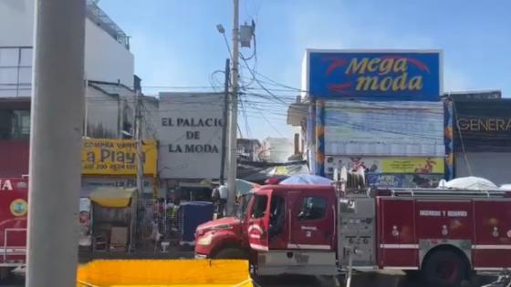 Incendio en el Mercado de Bazurto, en Cartagena.