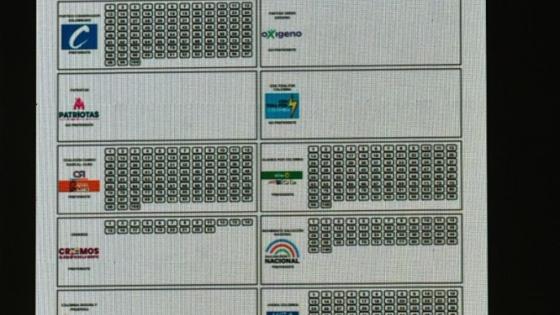 Tarjetón para el Senado.