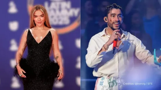 Karol G y Bad Bunny en concierto