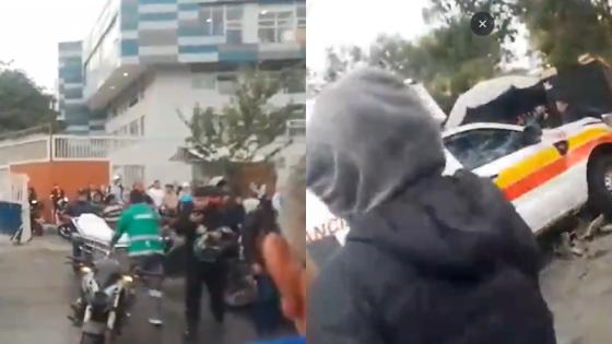 Accidente entre una ambulancia y una motocicleta en Bogotá.