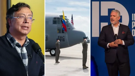 Gustavo Petro, Avión FAC 1016 e Iván Duque