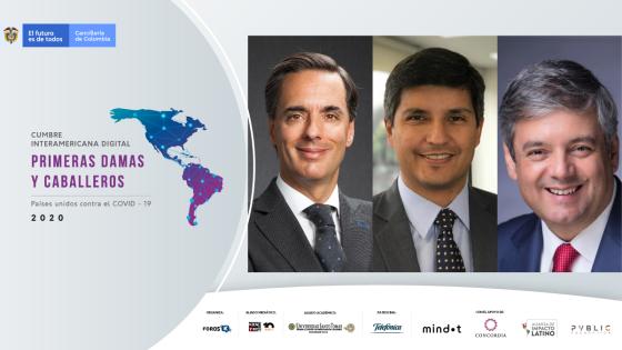 La empresa privada en la Cumbre Interamericana Digital de Primeras Damas y Caballeros Alfonso Gómez, Iván Domínguez y Jorge Silva