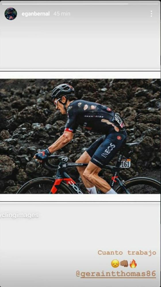 egan  bernal reacción caída geraint thomas