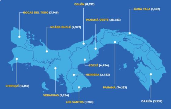 Mapa Covid-19 en Panamá
