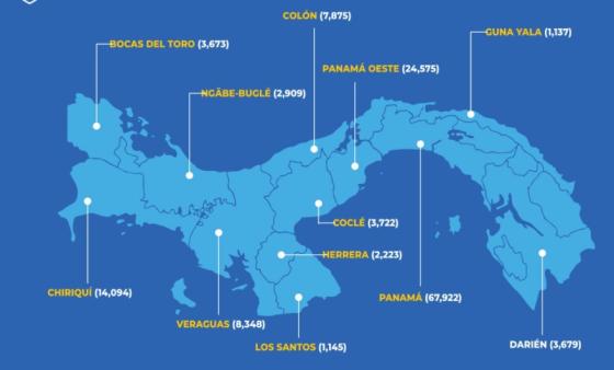 Mapa coronavirus en Panamá