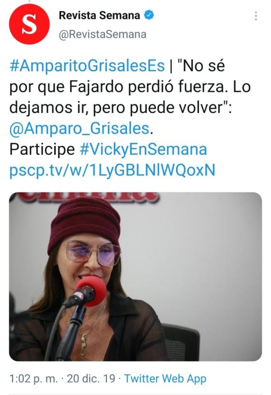Amparo Grisales sobre Fajardo Amparo Grisales sobre Fajardo