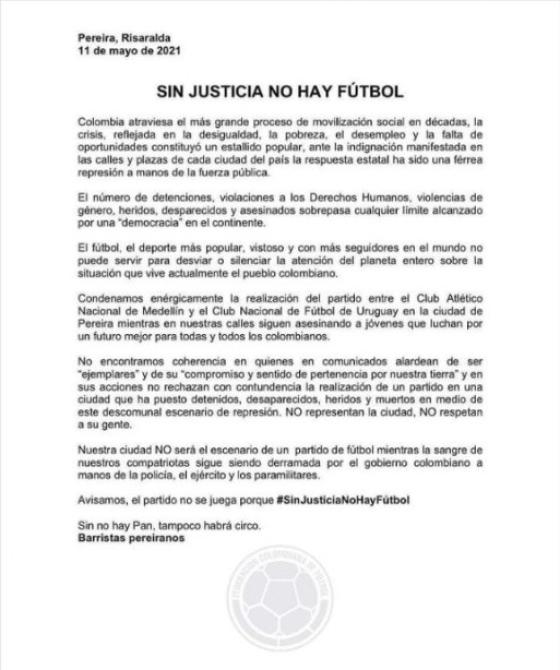¿Se aplazará el partido entre Atlético Nacional vs. Nacional de Uruguay?