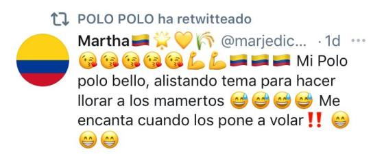 Algunos tuiteros uribistas mostraron su apoyo al influenciador. Tuit en apoyo a Polo.