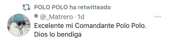 Algunos usuarios mostraron su apoyo a Polo Polo. Tuit uribista 2