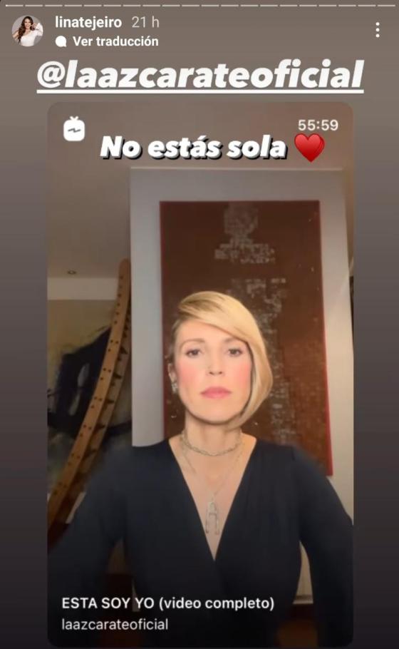 Críticas a Lina Tejeiro por mensaje de apoyo a Alejandra Azcárate Críticas a Lina Tejeiro por mensaje de apoyo a Alejandra Azcárate