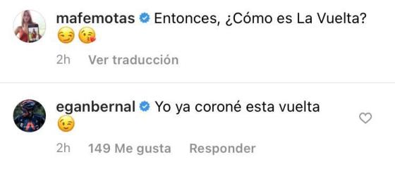 El mensaje subido de tono de Egan Bernal a su novia El mensaje subido de tono de Egan Bernal a su novia