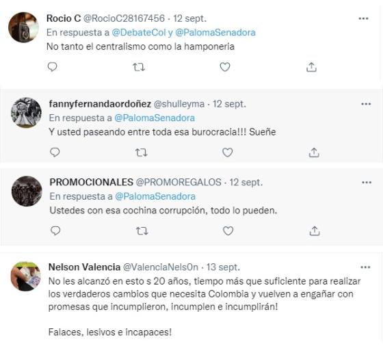 Algunas de las reacciones a la columna de Paloma Valencia. 