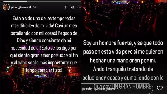 Yeison Jiménez mensaje a sus fans Yeison Jiménez mensaje a sus fans