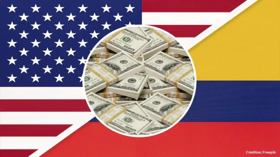 Banderas de Colombia y Estados Unidos. Banderas de Colombia y Estados Unidos.