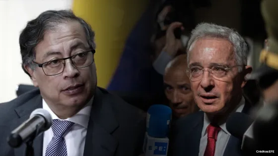 Presidente Gustavo Petro y expresidente Álvaro Uribe. Presidente Gustavo Petro y expresidente Álvaro Uribe.