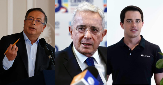 Gustavo Petro, Álvaro Uribe y Jerónimo Uribe. Gustavo Petro, Álvaro Uribe y Jerónimo Uribe.