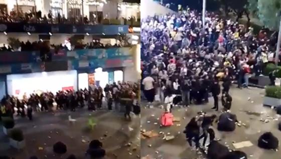 Batalla campal en Bogotá tras partido de Colombia.