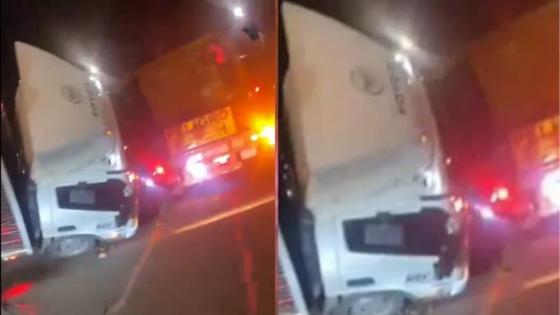 Accidente en Usaquén: camión volcado y dos heridos tras choque con tractocamión.