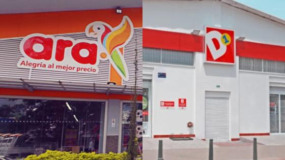 Tiendas D1 y ARA.
