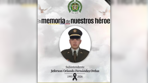 El subintendente Jeferson Fernández murió tras intervenir en una riña en Villavicencio.