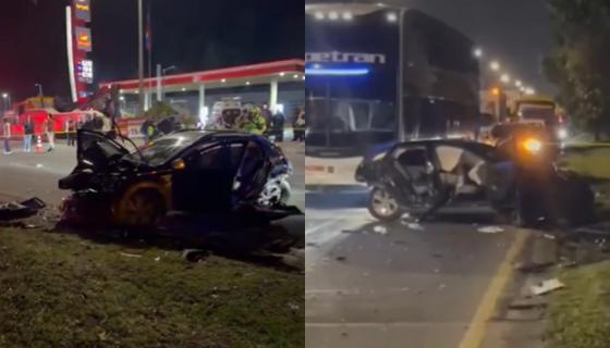 Accidente en la Autopista Norte.