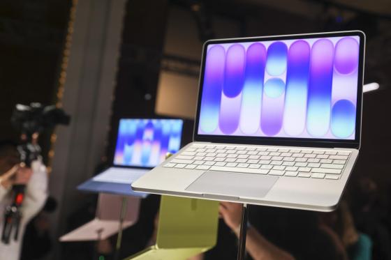 The MacBook Neo is on display during the 'Apple Experience' to announce Apple's new products in New York, New York, USA, 04 March 2026.