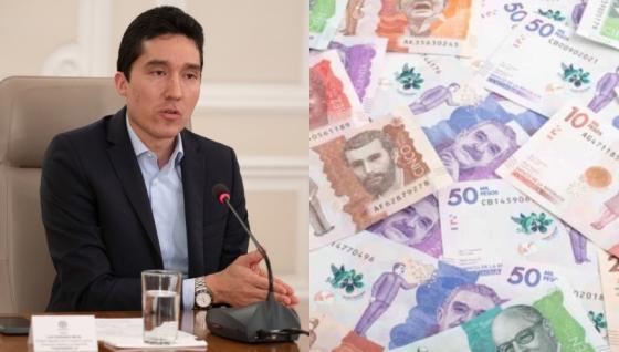 Luis Fernando Mejía y billetes de Colombia.