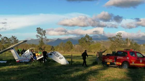 Avioneta en Ubaté accidente