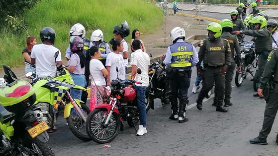 operativo motocicletas Cali piques ilegales