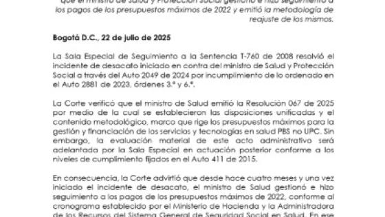 Comunicado de la Corte Constitucional. Comunicado de la Corte Constitucional.
