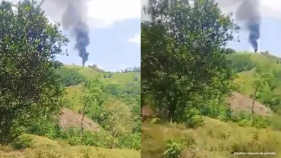 Ataque a helicóptero en Antioquia.