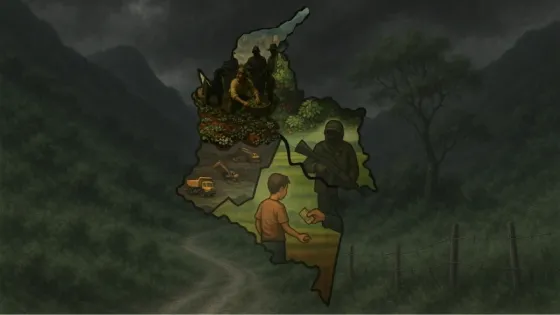 Mapa de Colombia fragmentado por economías ilegales