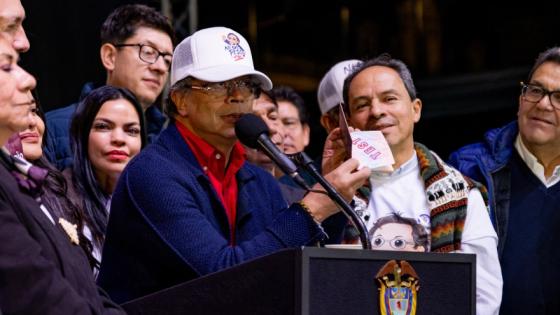 Presidente Gustavo Petro en la Plaza de Bolívar.