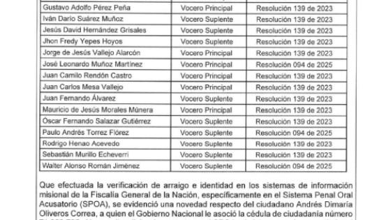 Fiscalía General de la Nación.