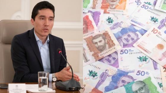 Luis Fernando Mejía y billetes de Colombia.